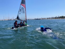 Sea Monster Andrew approaches a Skiff