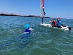 Sea Monster Andrew being held at bay by a water cannon Sea Monster Andrew being held at bay by a water cannon
